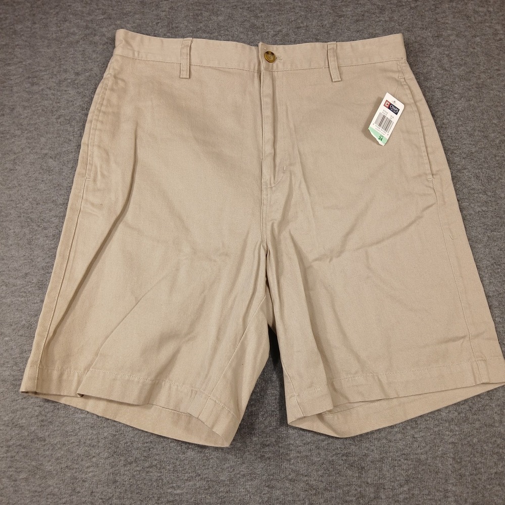 Chaps Men Flat Front Stretch 9" Short with Comfort Waistband 34 Khaki 21611R Nwt